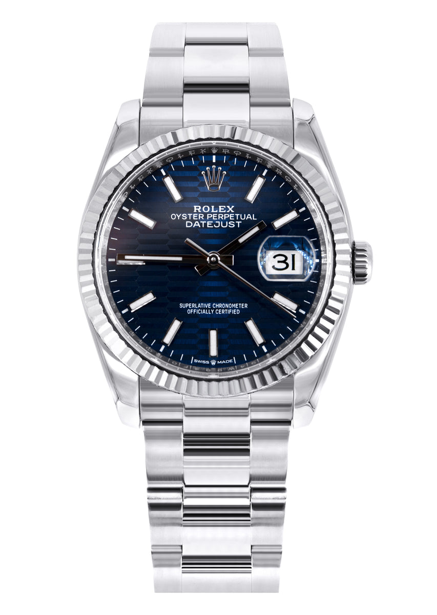 ROLEX DATEJUST 36 MM OYSTER-BAND STAHLUHR 126234 GERIFFELT