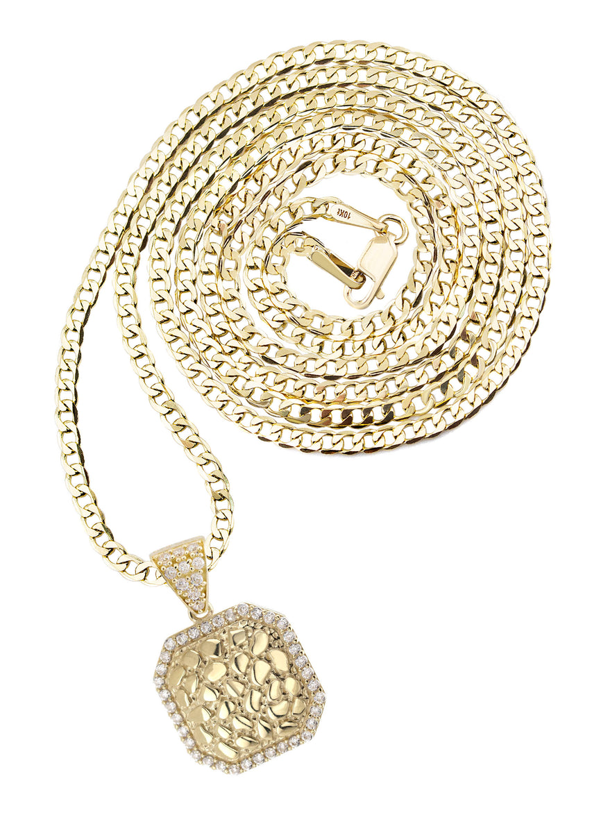 10K Yellow Gold Nugget Necklace | Appx. 1.8 - 5.8 Grams