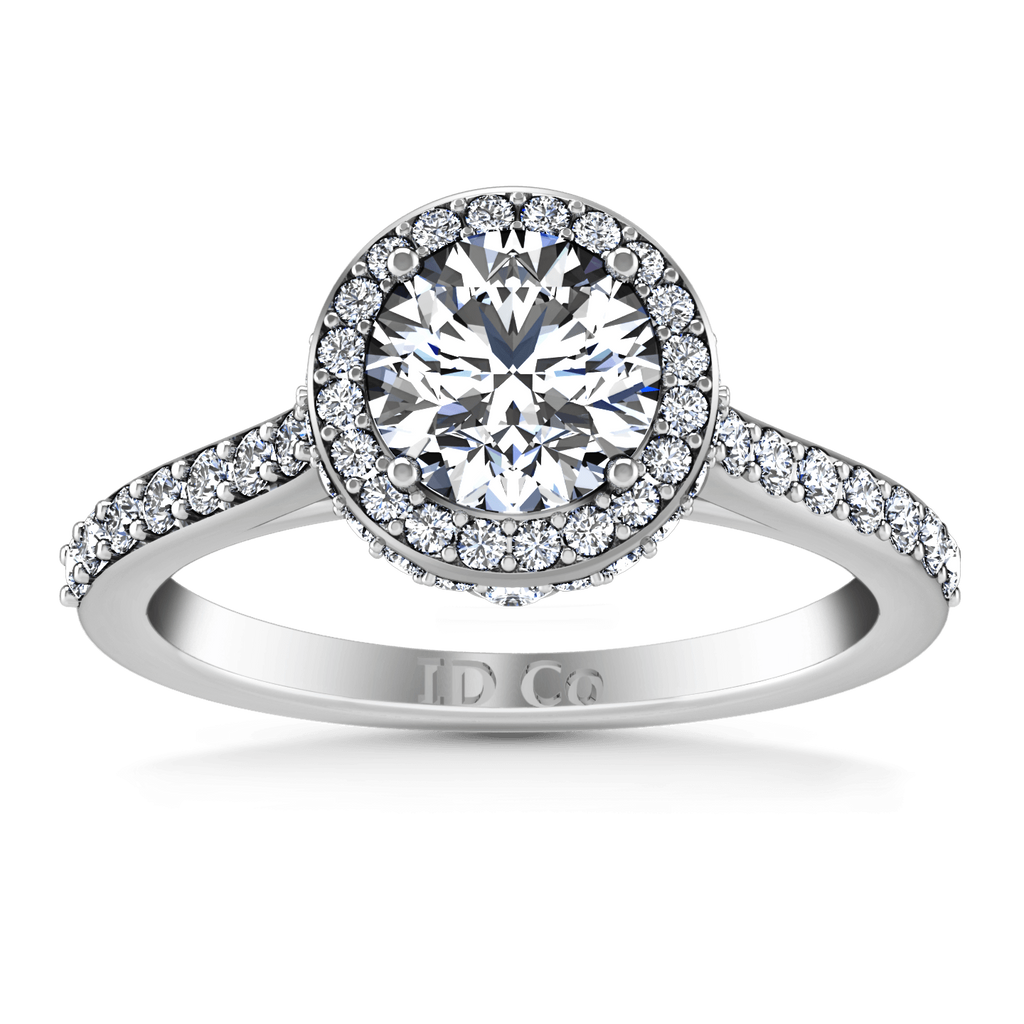 Round Diamond Halo Engagement Ring Milana 14K White Gold engagement rings imaginediamonds 