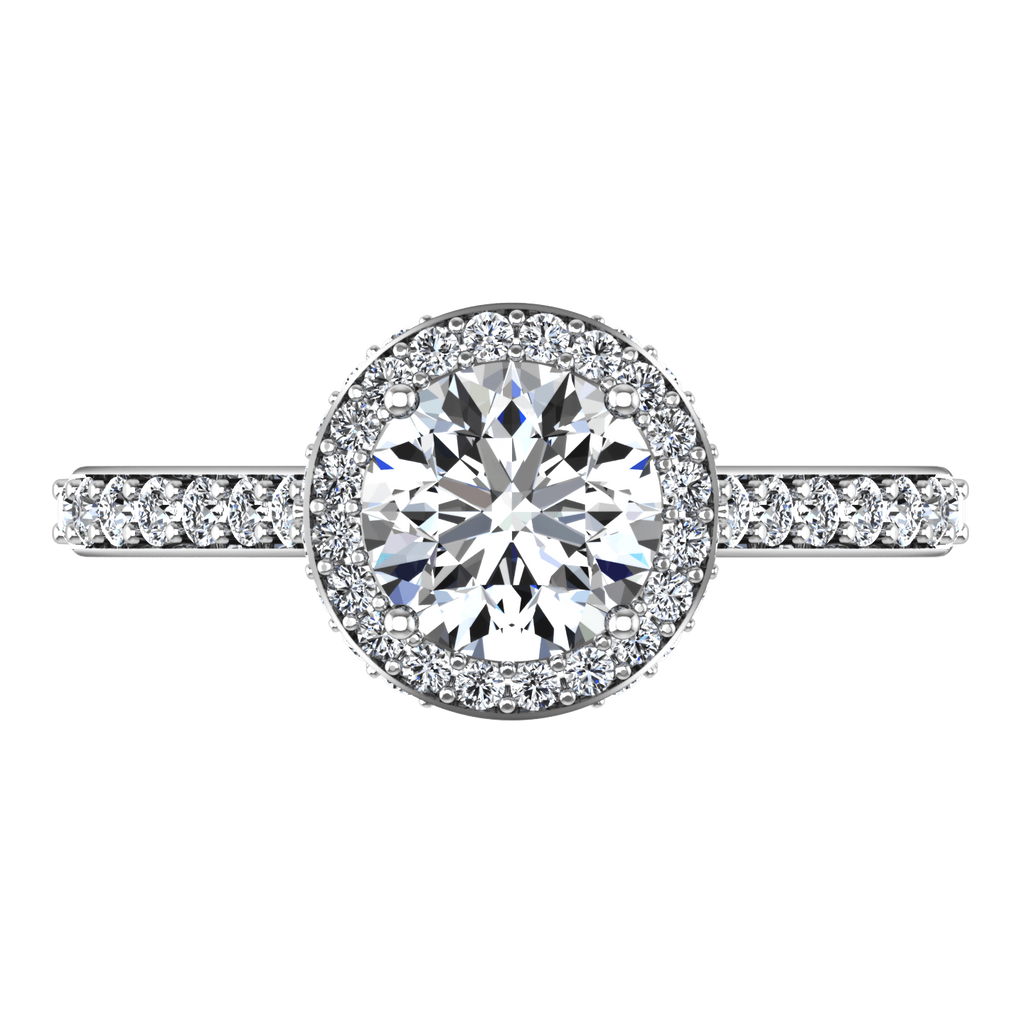 Round Diamond Halo Engagement Ring Milana 14K White Gold engagement rings imaginediamonds 