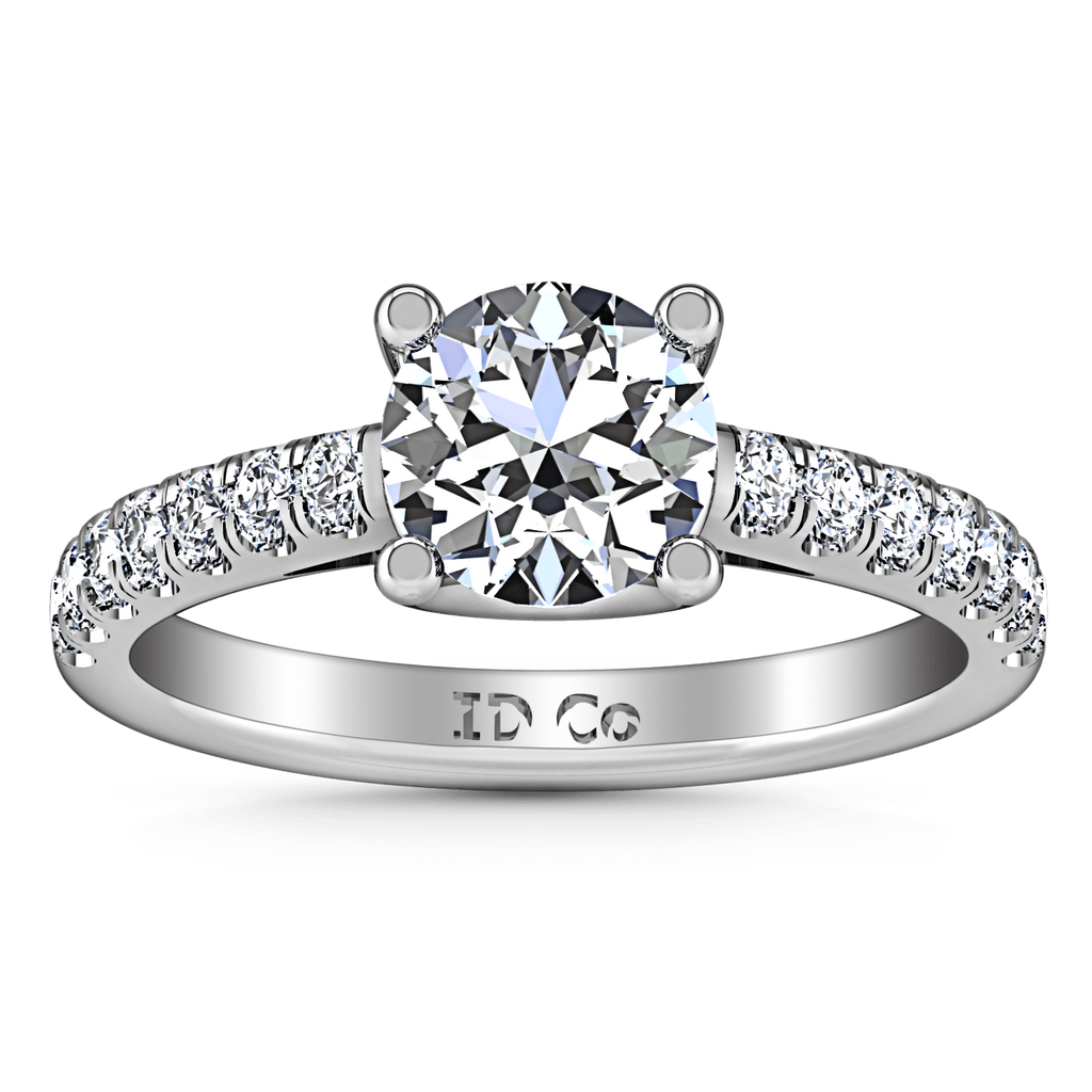 Round Diamond Pave Engagement Ring Zoe 14K White Gold engagement rings imaginediamonds 