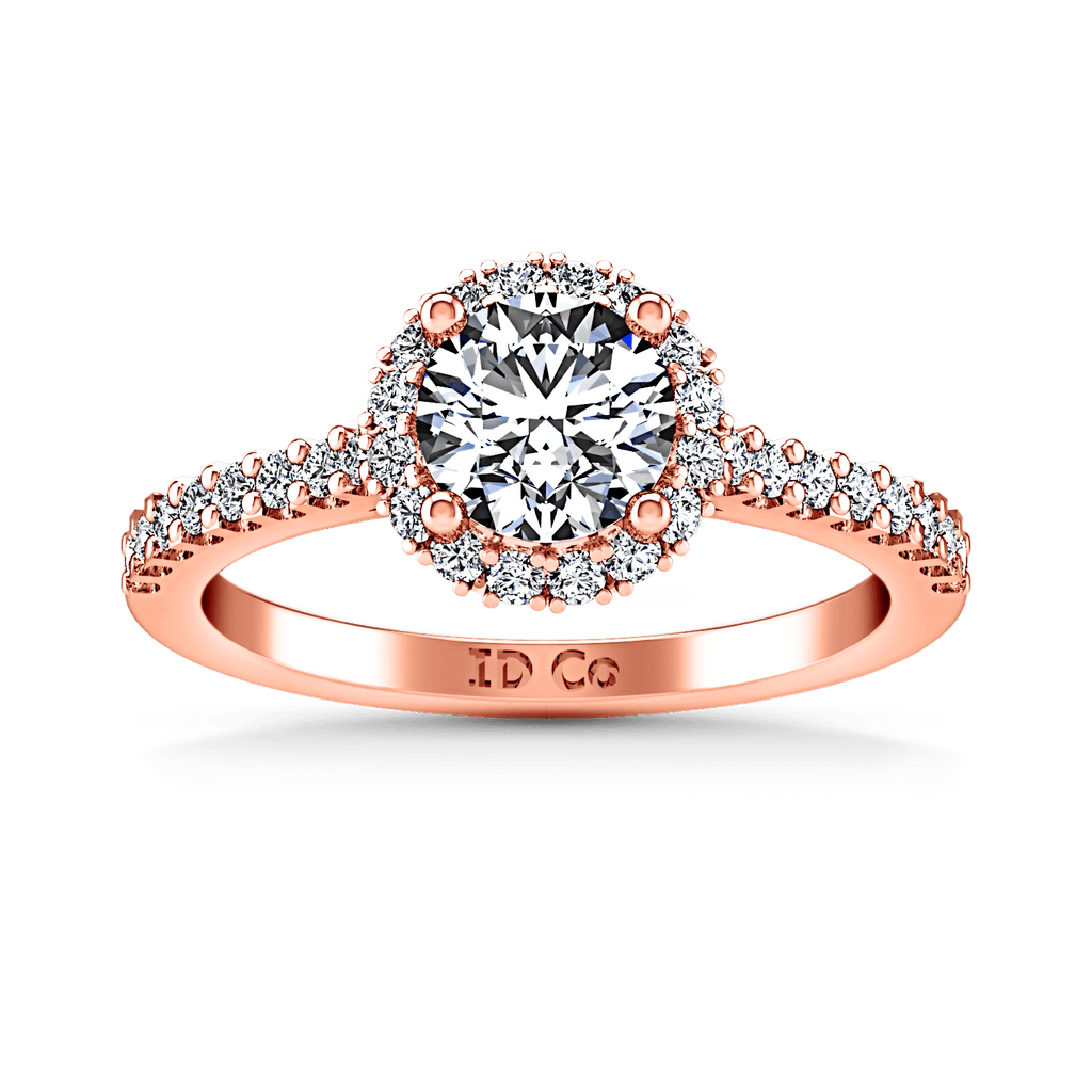 Halo Diamond Engagement Ring Bethany 14K Rose Gold engagement rings imaginediamonds 