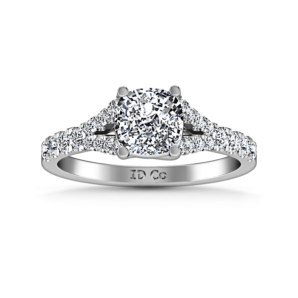 Pave Cushion Cut Diamond Engagement Ring Riverton 14K White Gold engagement rings imaginediamonds 