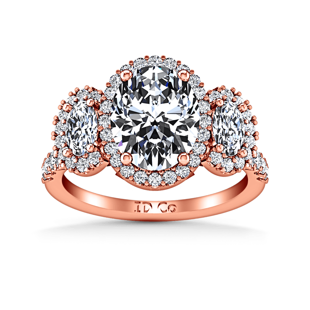 Halo Diamond Engagement Ring Summer 14K Rose Gold engagement rings imaginediamonds 