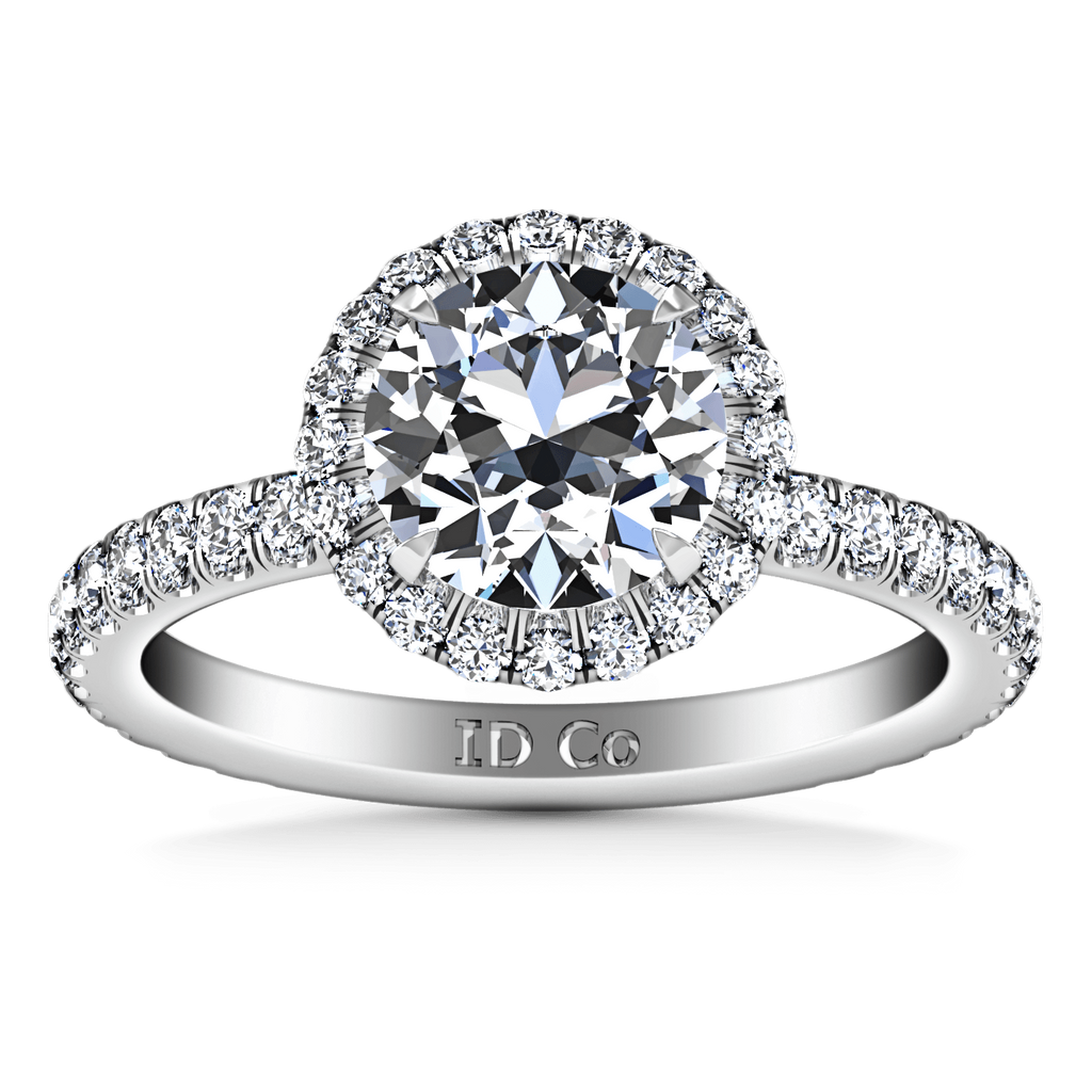 Round Diamond Halo Engagement Ring Clayton 14K White Gold engagement rings imaginediamonds 