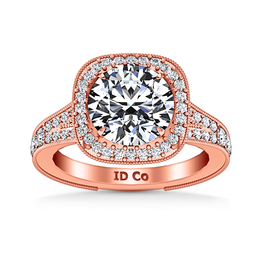 Halo Diamond Engagement Ring Anthea 14K Rose Gold engagement rings imaginediamonds 