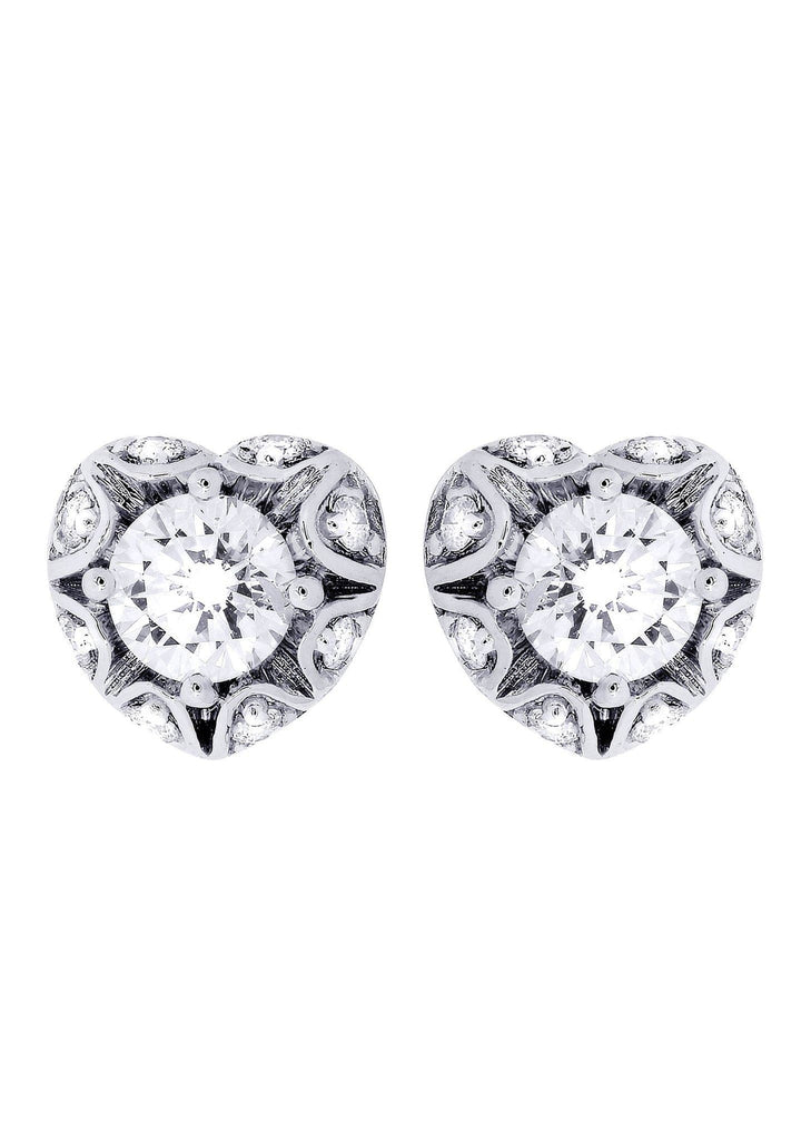 Heart Diamond Stud Earrings For Men | 14K White Gold | 1.18 Carats MEN'S EARRINGS FROST NYC 