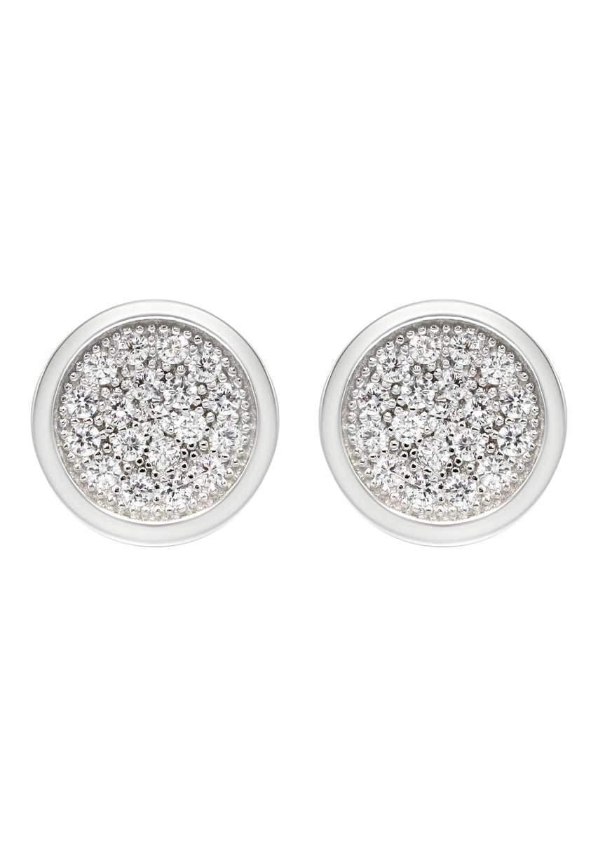 Sterling Silver Cubic Zirconia Crystal Pavé Heart Stud Earrings Sterling Silver Cubic Zirconia Crystal Pavé Heart Stud Earrings