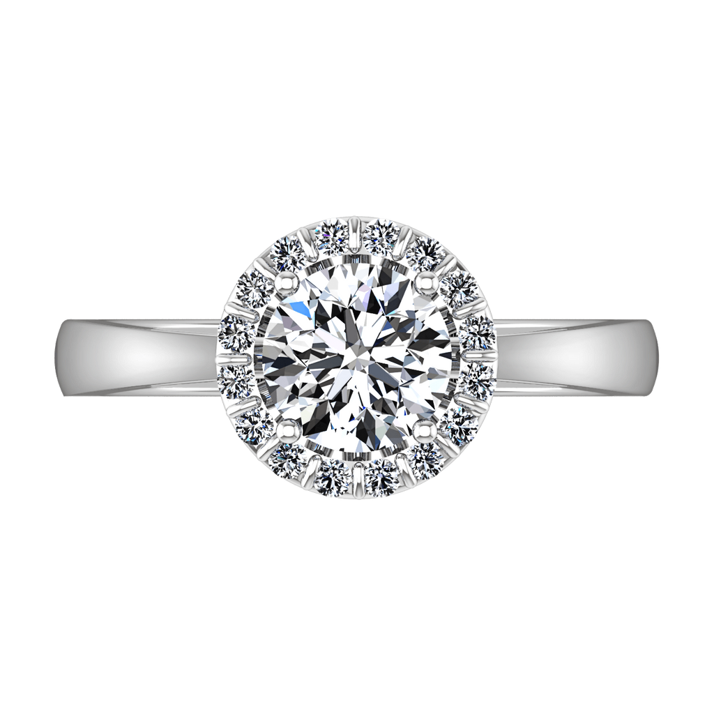 Round Diamond Halo Engagement Ring Soleil 14K White Gold engagement rings imaginediamonds 