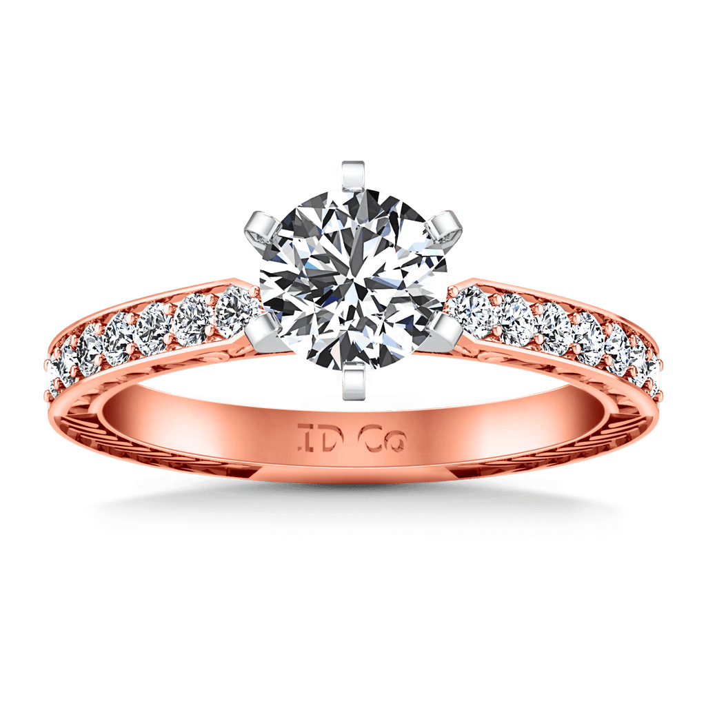Pave Diamond Engagement Ring Arabesque 14K Rose Gold engagement rings imaginediamonds 