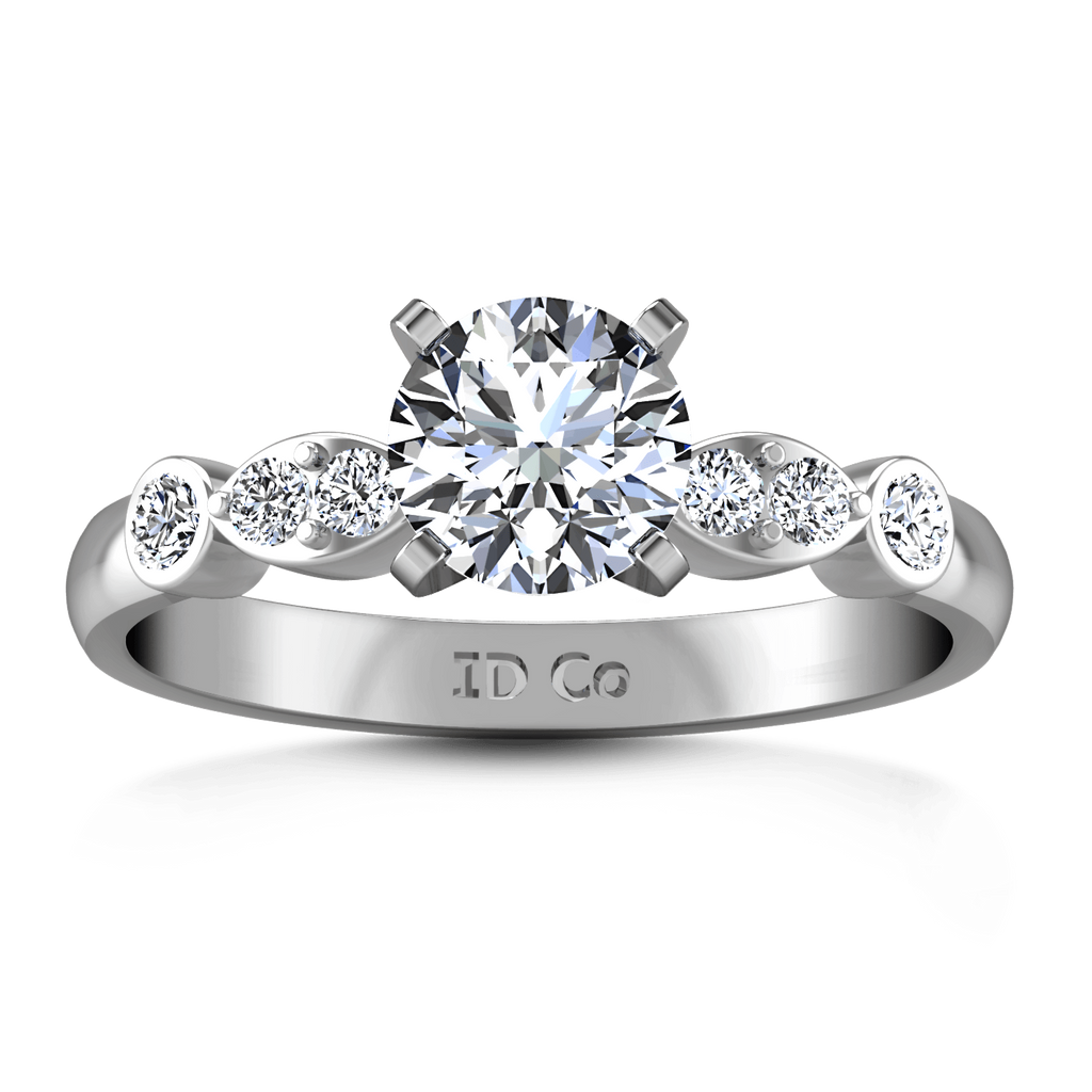 Round Diamond Pave Engagement Ring Rachel 14K White Gold engagement rings imaginediamonds 