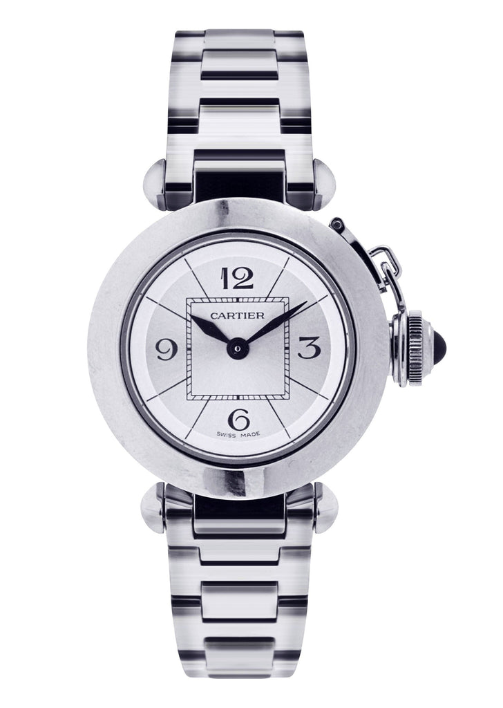 Cartier Miss Pasha Watch For Women | Stainless Steel | 27 Mm Women High Watch FrostNYC 