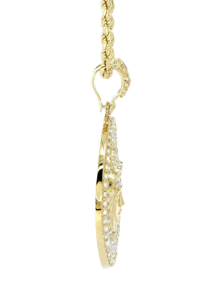 10K Yellow Gold Rope Chain & Medusa Style Pendant | Appx. 14.4 Grams chain & pendant FROST NYC 