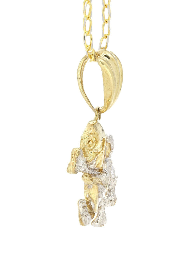 10K Yellow Gold Fancy Link Chain & Dog Pendant | Appx. 18.5 Grams chain & pendant FROST NYC 