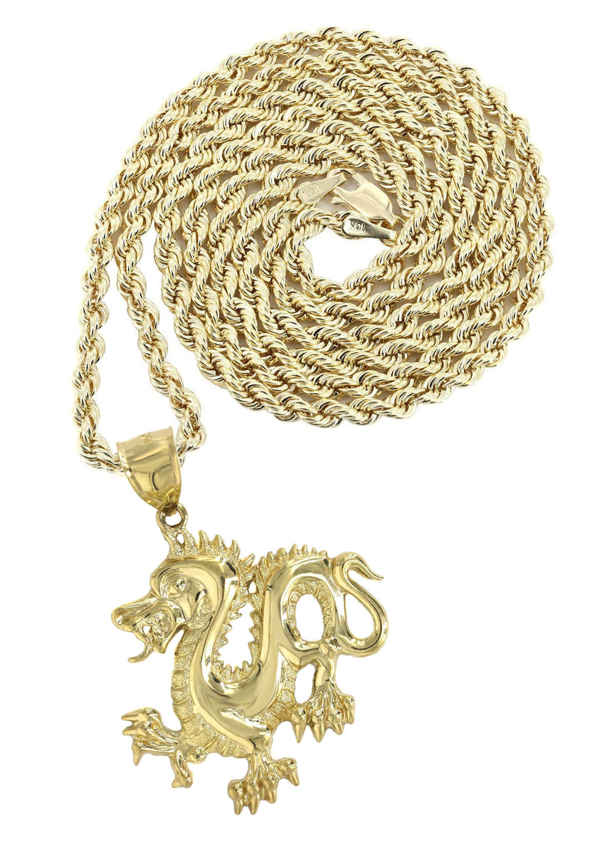 10k Yellow White or Rose Gold Solid Detailed 3D Good Luck 10k Yellow White or Rose Gold Solid Detailed 3D Good Luck