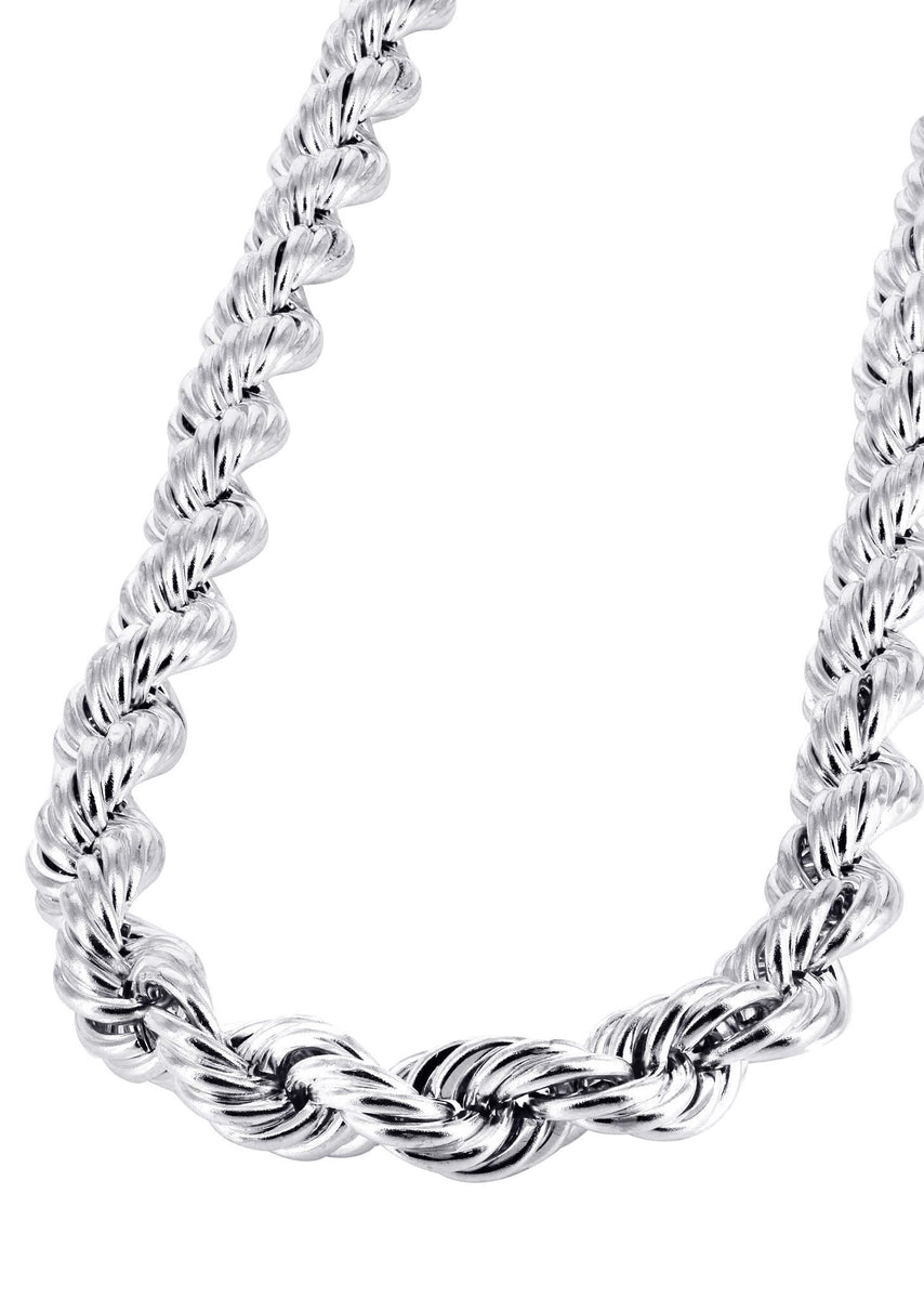 Mens White Gold Rope Chain White Gold Rope FrostNYC