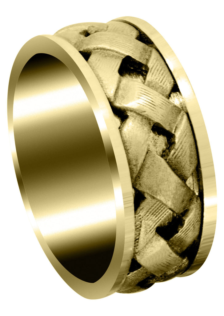 Yellow Gold Contemporary Mens Wedding Band | Satin Finish (Wesley) Yellow Wedding Band FrostNYC 