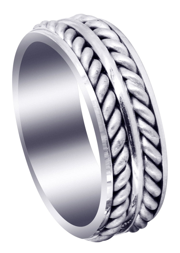 Hand Woven Mens Engagement Ring | Cross Satin Finish (Erick) Wedding Band FROST NYC 