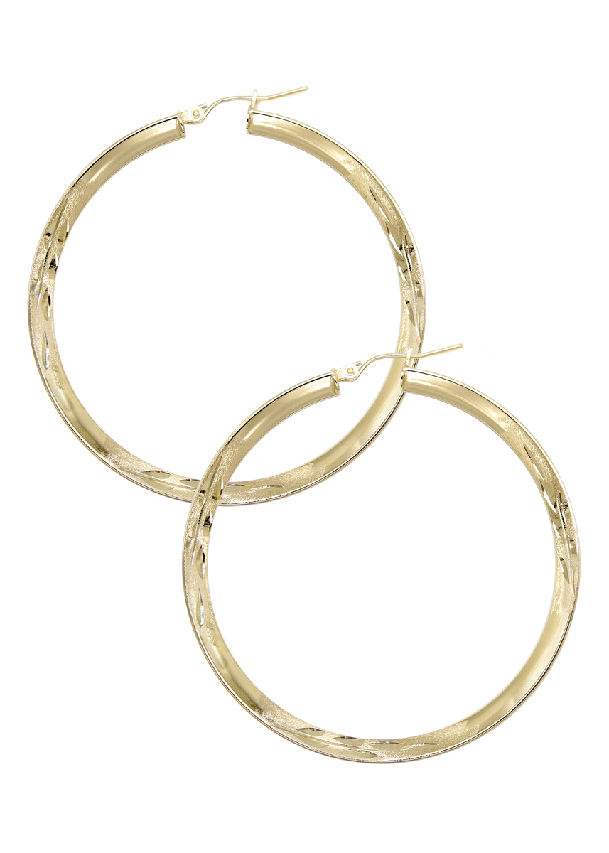 10K Womens Gold Hoop Earrings Customizable Size FrostNYC