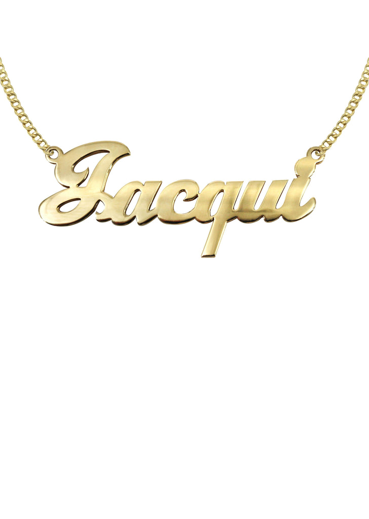 14K Ladies Plain Gold Name Plate Necklace | Appx. 8 Grams Name Plate Manufacturer 16 