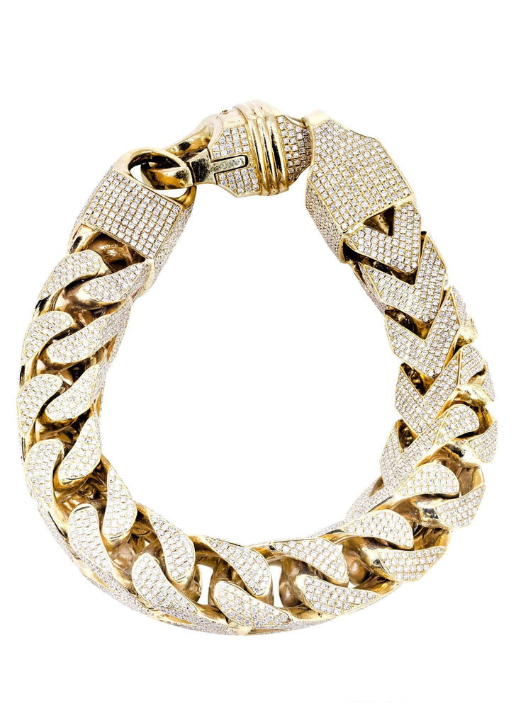 10K Diamond Franco Bracelet | 43.18 Carats | 16 mm Width Men’s Diamond Bracelets FROST NYC 