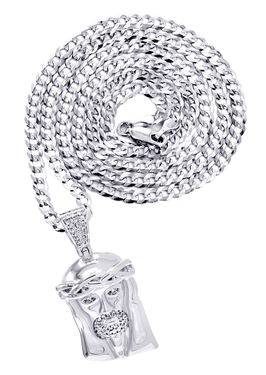 Cuban link chain with jesus piece Clearance