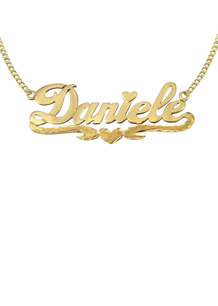 14K Ladies Diamond Cut Heart Name Plate Necklace | Appx. 7.9 Grams Name Plate Manufacturer 16 