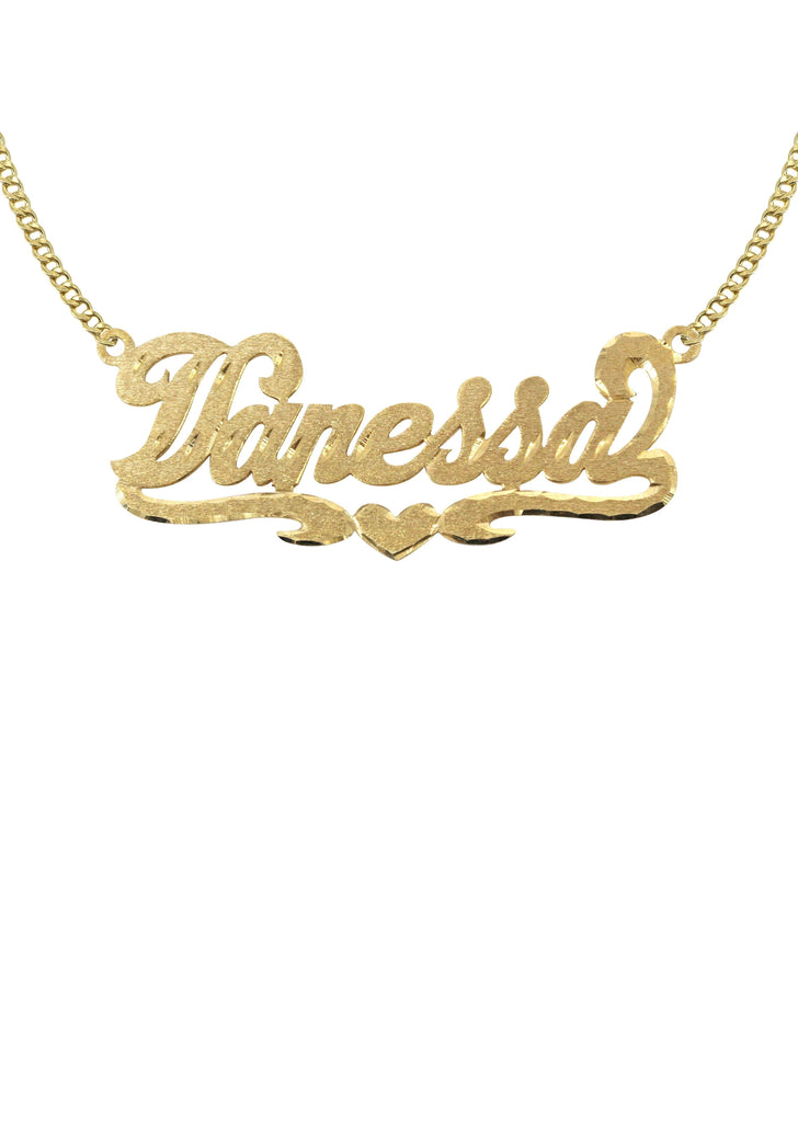 14K Ladies Diamond Cut Name Plate Necklace | Appx. 7 Grams Name Plate Manufacturer 16 