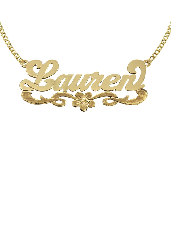 14K Ladies Diamond Cut Name Plate Necklace | Appx. 8.1 Grams Name Plate Manufacturer 16 