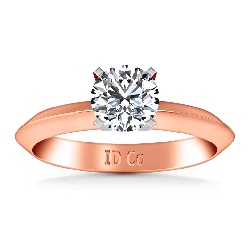 Solitaire Diamond Engagement Ring Knife Edge Round Diamond 14K Rose Gold engagement rings imaginediamonds 