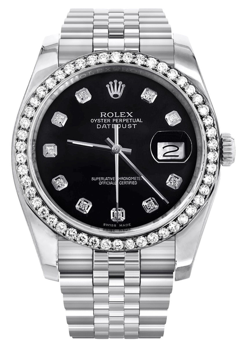 116200 Hidden Clasp Rolex Datejust Watch 36Mm Black Dial Jub