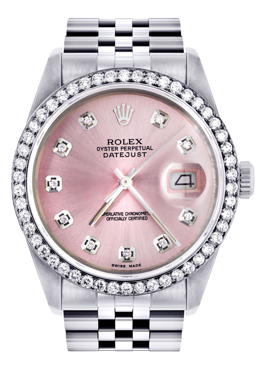 Womens Rolex Datejust Watch 16200 | 36Mm | Pink Dial | Jubilee Band