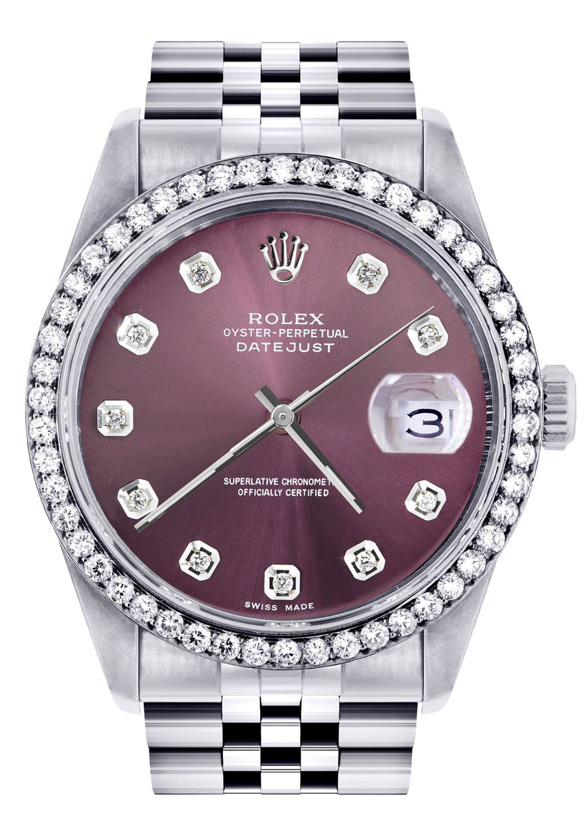Womens Rolex Datejust Watch 16200 | 36Mm | Purple Dial | Jubilee Band