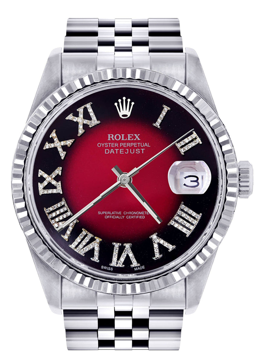 断*ー様 ROLEX DATEJUST 16200 Roman_Numerals_Black_Red_24773