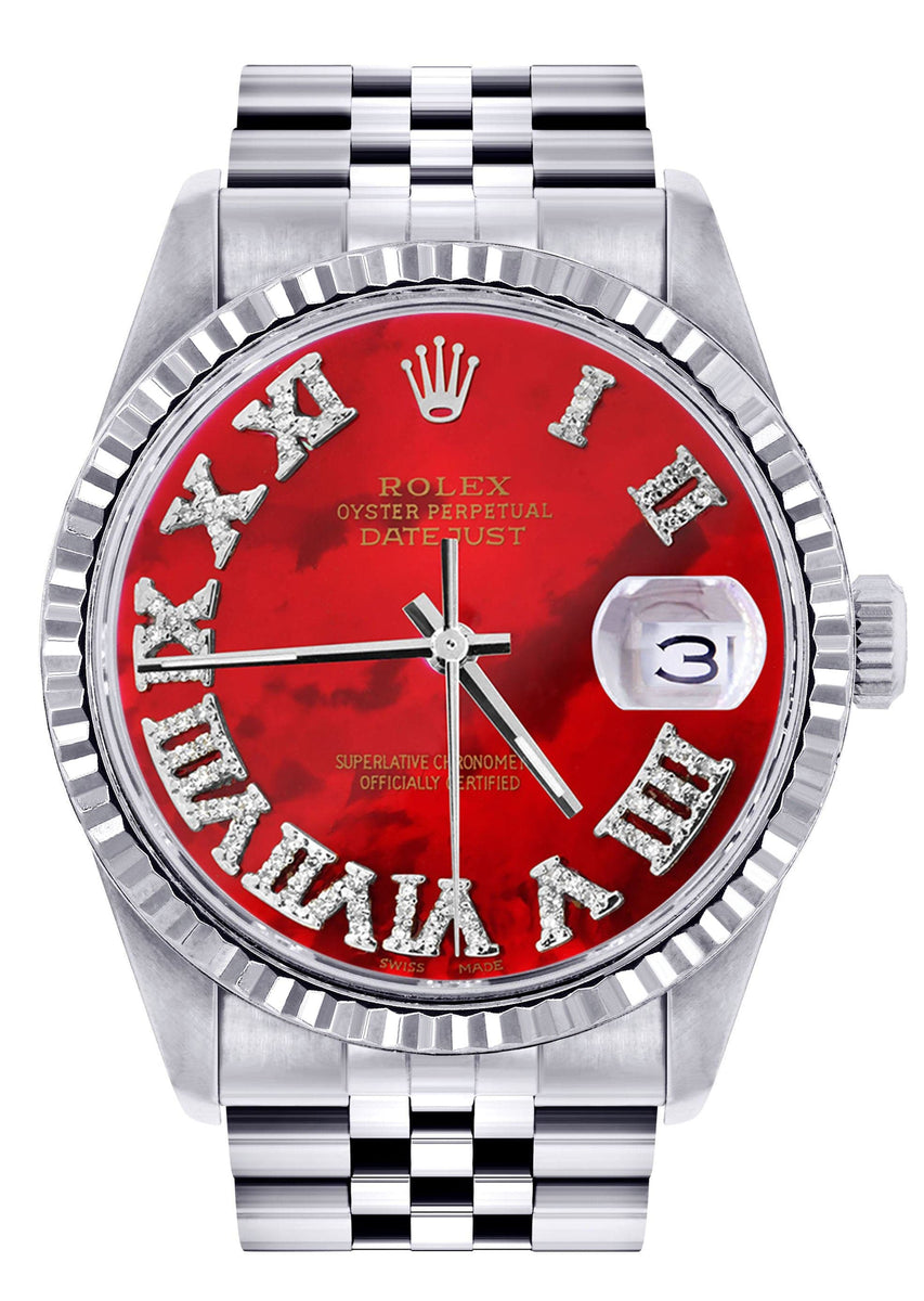 断*ー様 ROLEX DATEJUST 16200 Roman_Numerals_Red_mop_17262ad