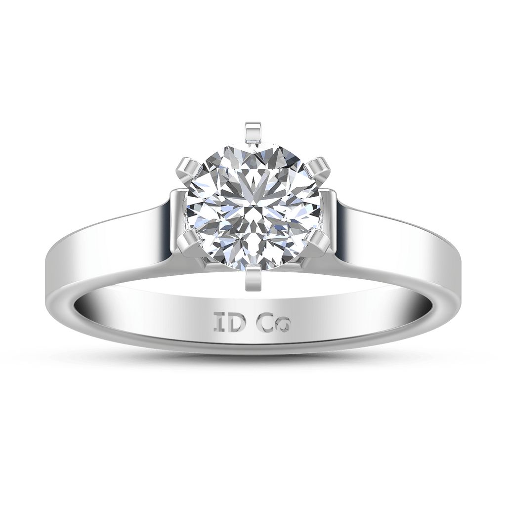 Round Diamond Solitaire Engagement Ring Modern 14K White Gold engagement rings imaginediamonds 