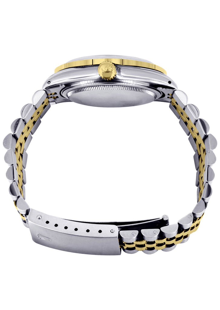 Womens Gold Rolex Datejust Watch | 36Mm | Green Dial | Jubilee Band women custom rolex FrostNYC 