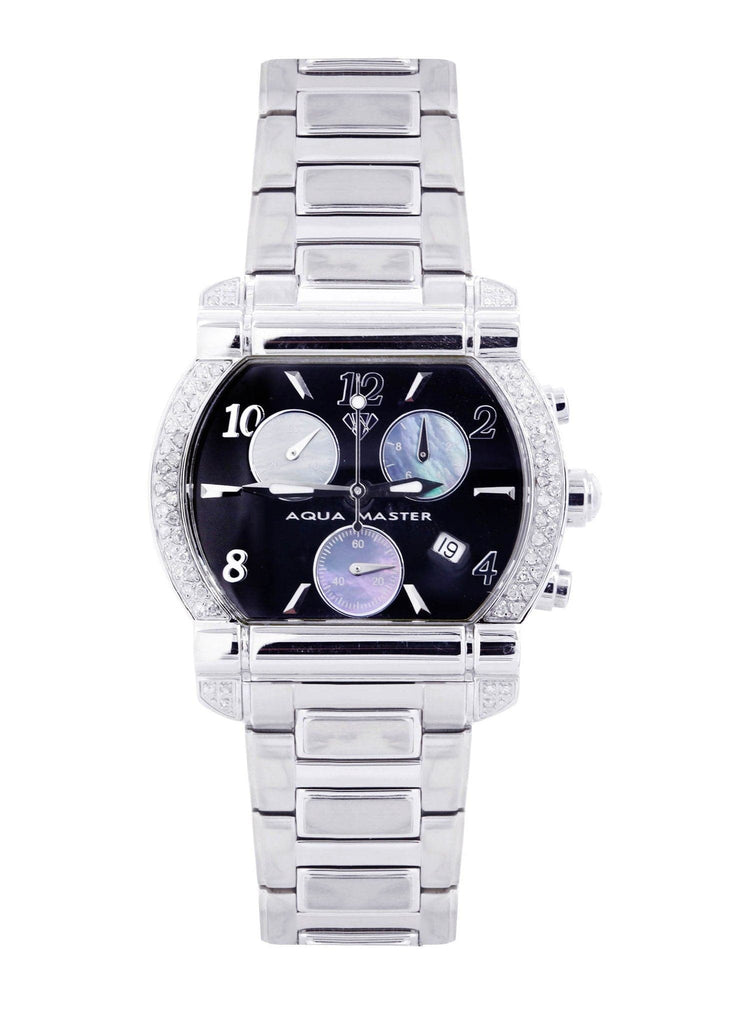 Mens White Gold Tone Diamond Watch | Appx. 0.65 Carats MENS GOLD WATCH FROST NYC 