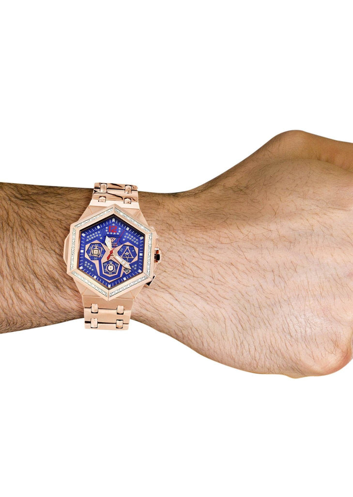 Mens Rose Gold Tone Diamond Watch | Appx. 0.245 Carats MENS GOLD WATCH FROST NYC 