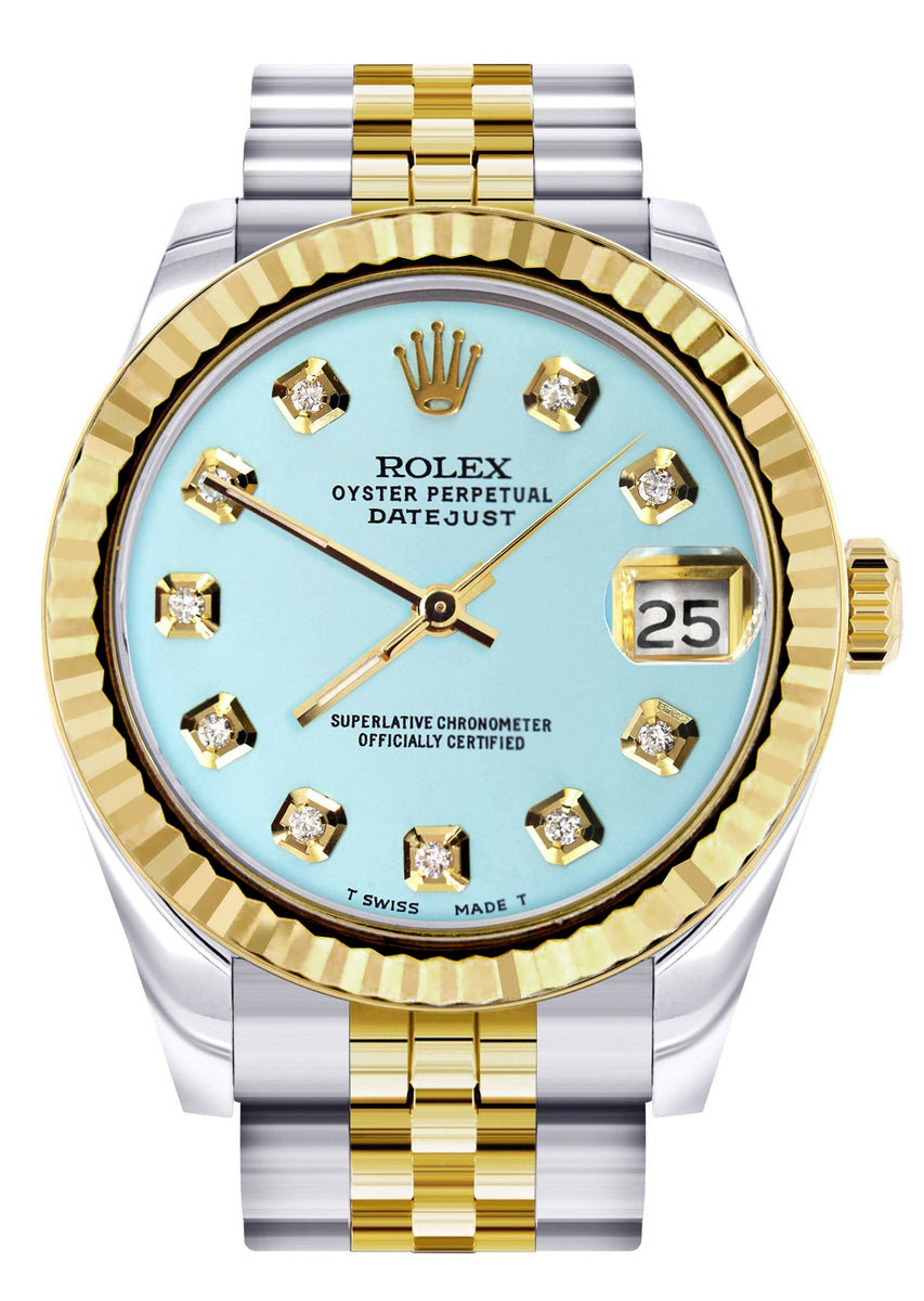 Diamond Gold Rolex Watch | 68273 | Fluted Bezel | 31MM  display picture 1