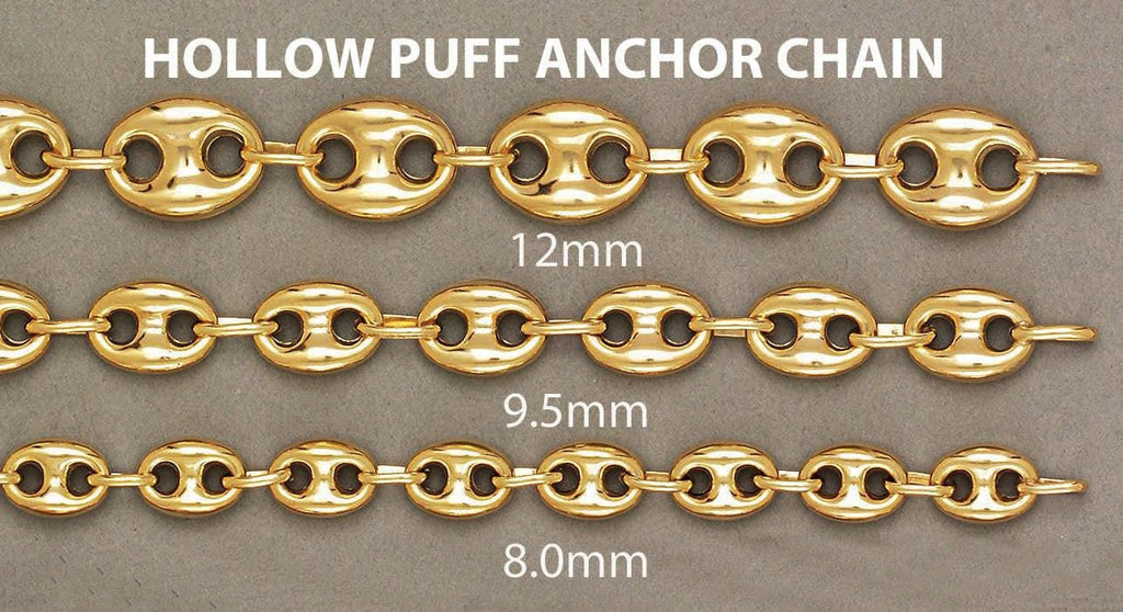 14K Gold Chain Hollow Puff MEN'S CHAINS FROST NYC 