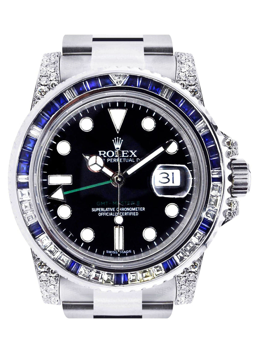 Diamond Rolex Gmt-Master Stainless Steel 40 Mm
