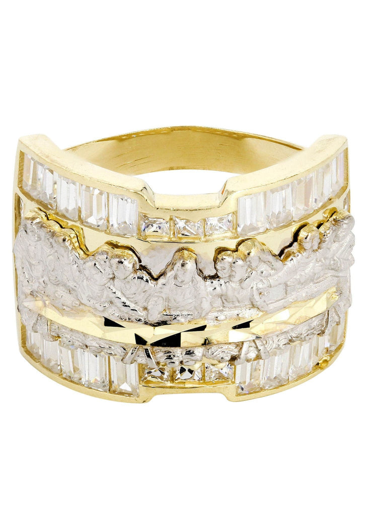 Last Supper & Cz 10K Yellow Gold Mens Ring. | 8.4 Grams MEN'S RINGS FROST NYC 