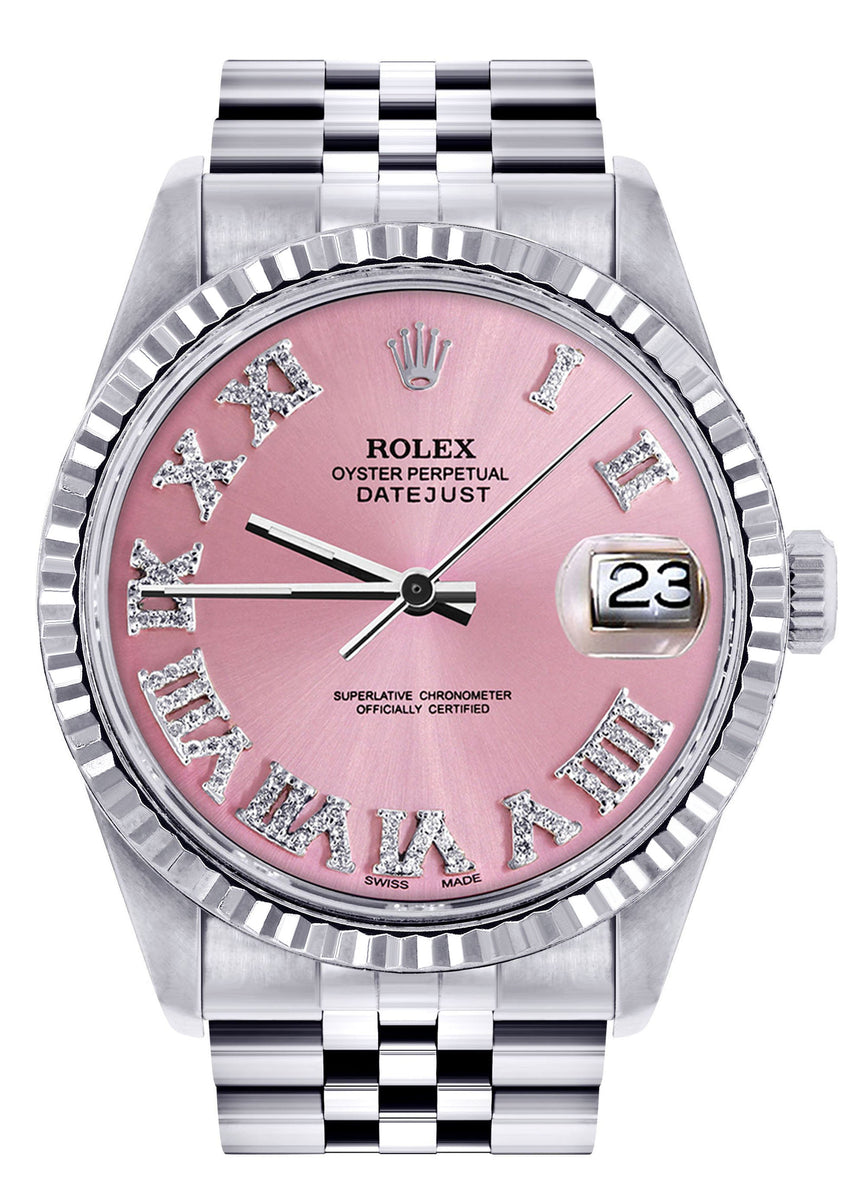 Rolex Datejust 16200 Für Damen 36 Mm Zifferblatt Mit Rosa