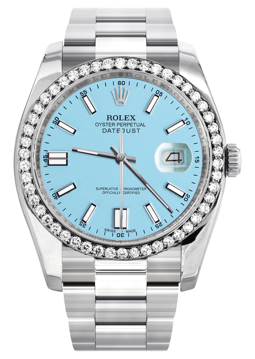 116200 Rolex Datejust Watch 36Mm Tiffany Blue Stick Dial Oyste