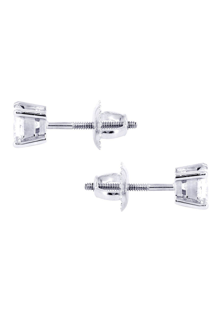 Princess Cut Diamond Stud Earrings For Men | 14K White Gold | 0.45 Carats MEN'S EARRINGS FROST NYC 