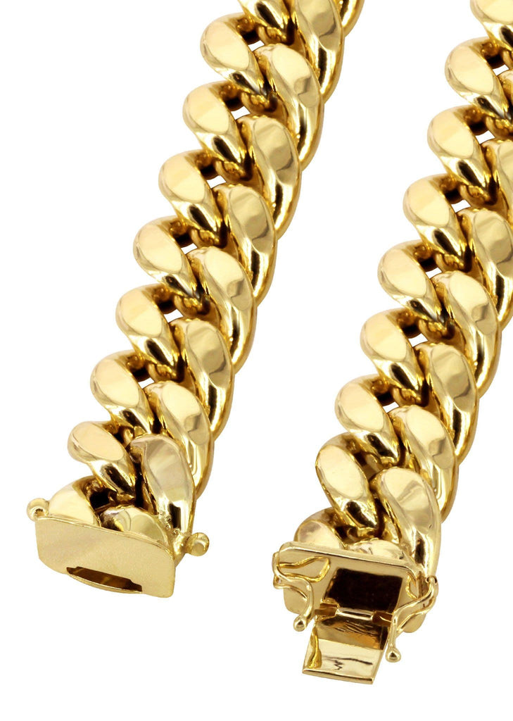 14K Gold Chain - Hollow Yellow Miami Cuban Link Chain MEN'S CHAINS FROST NYC 