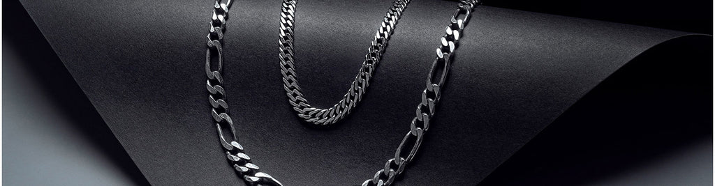 double silver chain necklace