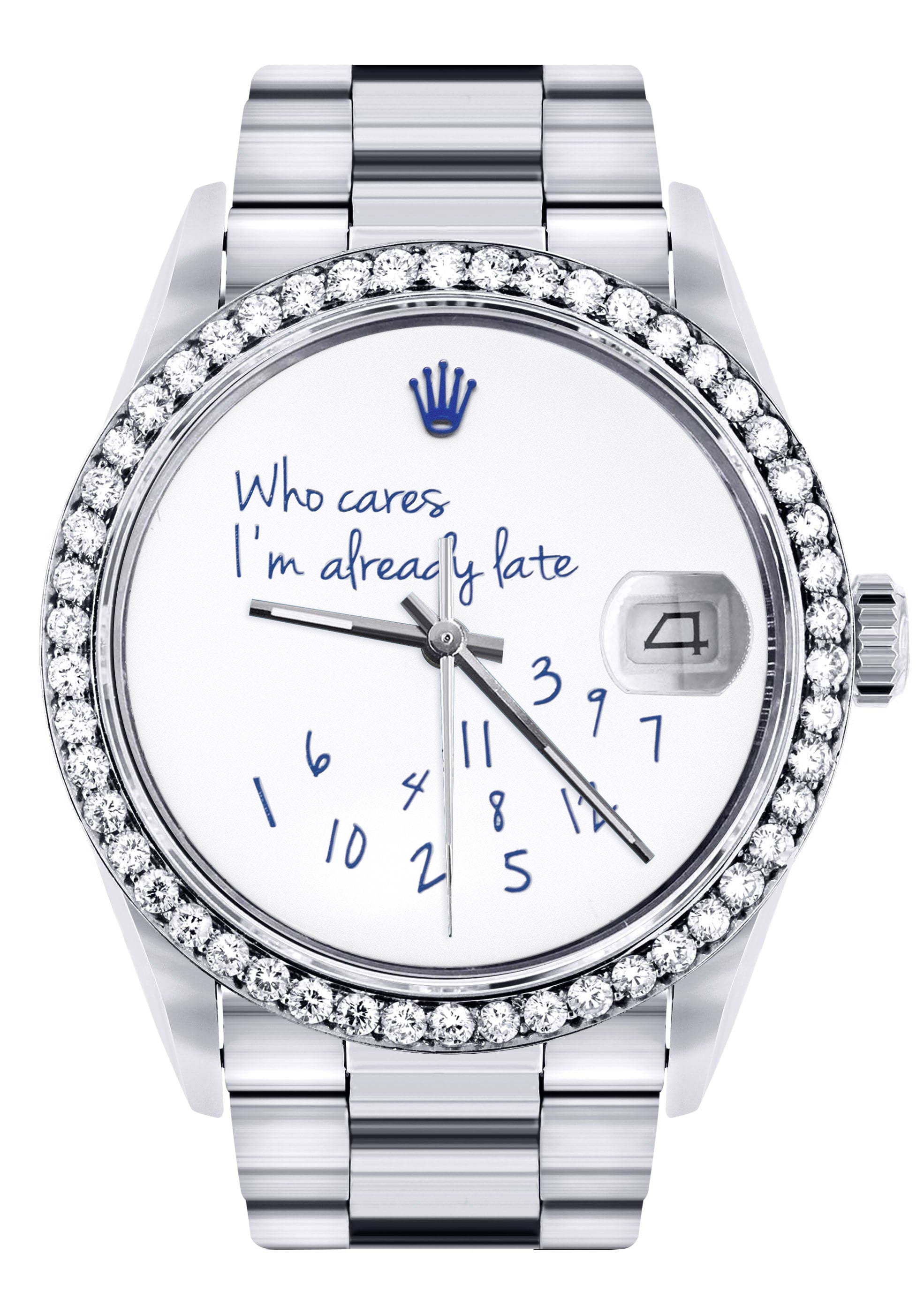 Diamond Mens Rolex Datejust Watch 16200 36Mm