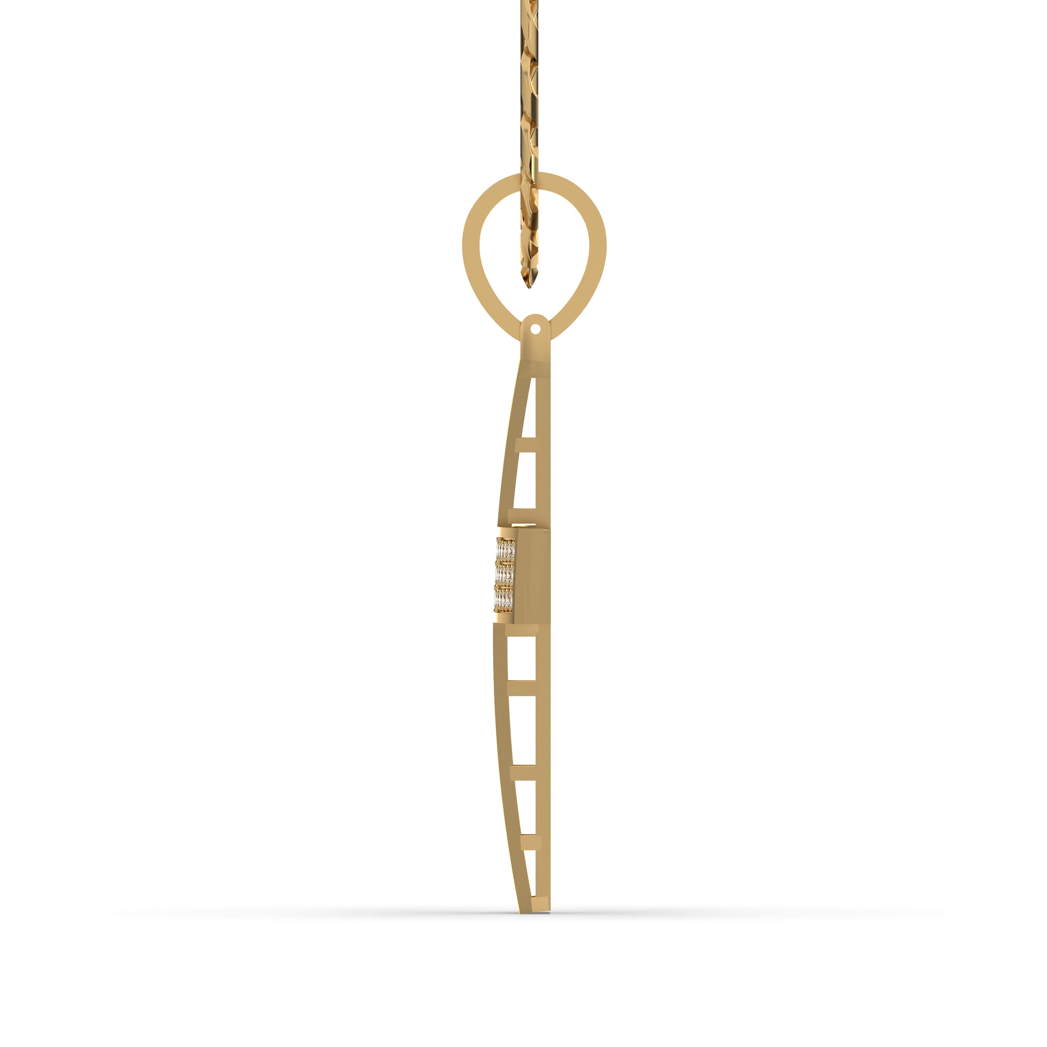 Men's VVS Lab Diamond Customizable Yellow Gold Cross Necklace Pendant